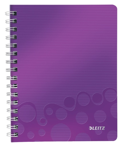 [510111] Cahier à spirale Leitz WOW A5 PP ligné violet