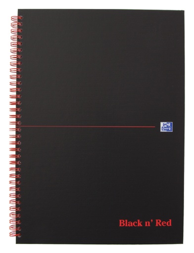 [011500] Spiraalblok Oxford Black n'' Red A4 lijn 140 pagina''s 80gr