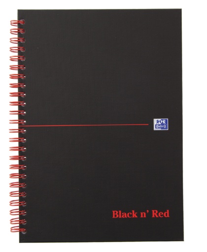 [011502] Spiraalblok Oxford Black n'' Red A5 lijn 140 pagina''s 80gr