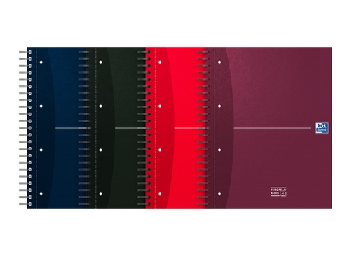 [011350] Collegeblok Oxford Office Essentials Europeanbook A4+ 4-gaats 120 vel assorti