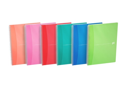 [011474] Cahier à spirale Oxford MyColours A4 ligné 180 pages assorti