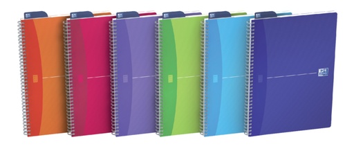 [011474] Spiraalblok Oxford MyColours A4 90vel lijn assorti