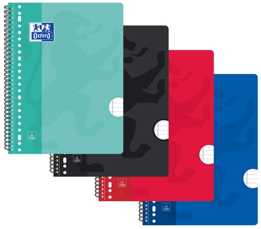 [011486] Collegeblok Oxford School A4+ lijn 23-gaats 160 pagina's 80gr assorti