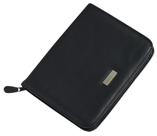 [513040] Conférencier Rillstab Excellent de luxe A5 similicuir noir