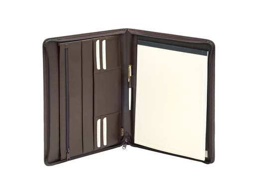 [513052] Conférencier Van der Spek 384 A4 cuir nervuré marron