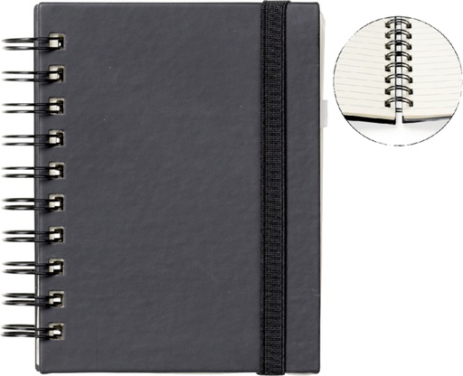 [011454] Carnet de notes Quantore A6 spirale ligné 192 pages 80g noir