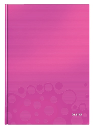 [510241] Cahier Leitz WOW A4 ligné 160 pages 90g rose