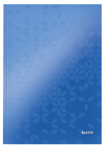 [510242] Notitieboek Leitz WOW A4 160blz 90gr lijn blauw