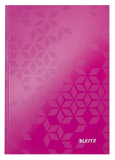 [510284] Notitieboek Leitz WOW A5 160blz 90gr lijn roze