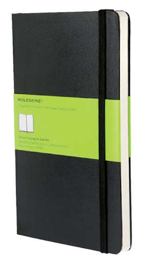 [011515] Carnet de notes Moleskine large 130x210mm uni couverture rigide noir