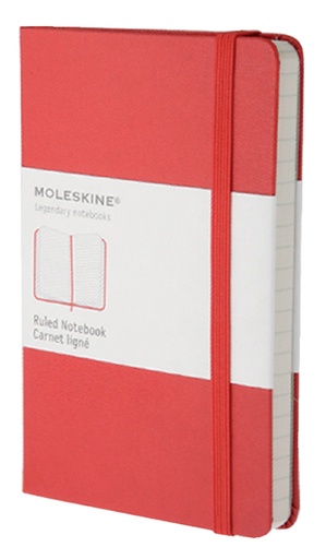 [011526] Carnet de notes Moleskine Pocket 90x140mm ligné rigide rouge