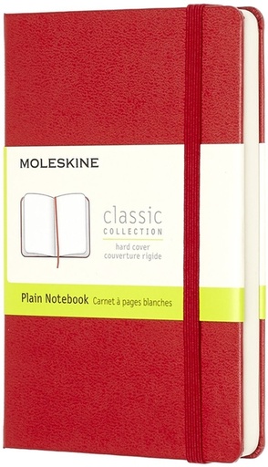 [011527] Notitieboek Moleskine pocket 90x140mm blanco hard cover rood