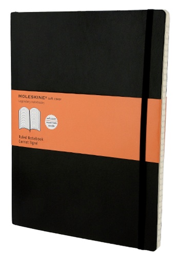 [011530] Notitieboek Moleskine XL 190x250mm lijn soft cover zwart