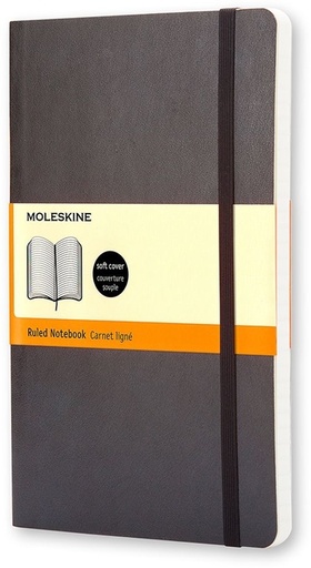 [011532] Carnet de notes Moleskine Large 130x210mm ligné couverture rigide noir