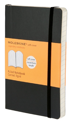 [011534] Carnet de poche Moleskine ligné 90x140mm couverture souple noir