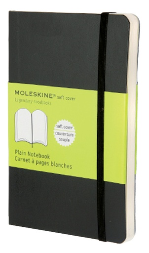 [011535] Notitieboek Moleskine pocket 90x140mm blanco soft cover zwart