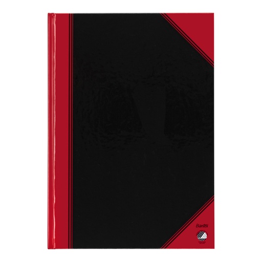 [392483] Notitieboek Bantex zwart/rood A4 lijn 70gr 96vel