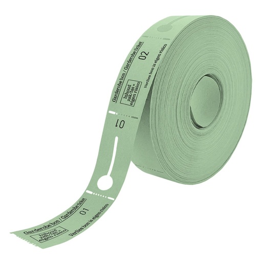 [062492] Ticket vestiaire CombiCraft numéro 1-500 vert 500 pièces