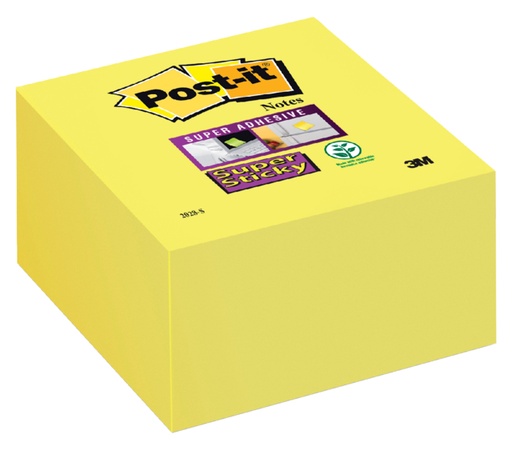 [392701] Bloc-mémos Post-it 2028 Super Sticky 76x76mm cube néon jaune