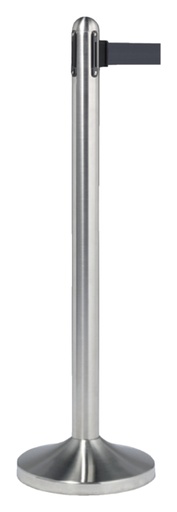 [891033] Afzetpaal Securit RVS met rolband 210cm zwart