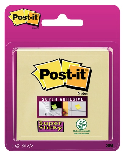 [392447] Bloc-mémos Post-it Super Sticky 6920 Super Sticky 76x76mm jaune