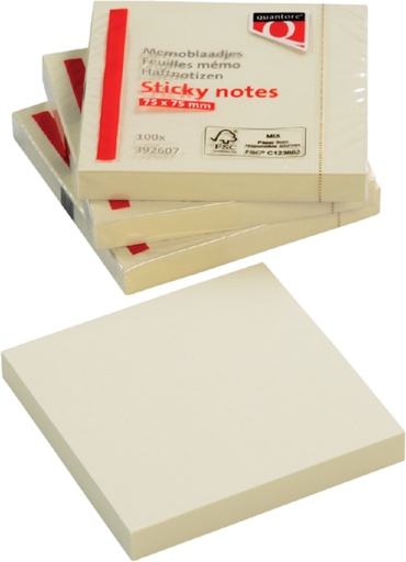 [392607] Memoblok Quantore 76x76mm geel 100 vel