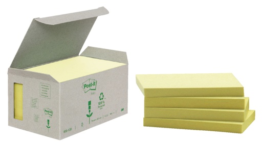 [392511] Bloc-mémos Post-it 655-1B 76x127mm recyclé jaune 6 pièces