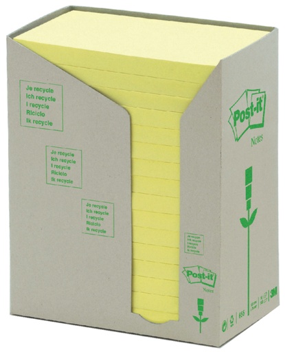 [392479] Bloc-mémos 3M Post-it 655 76x127mm recyclé jaune 16x100 feuilles