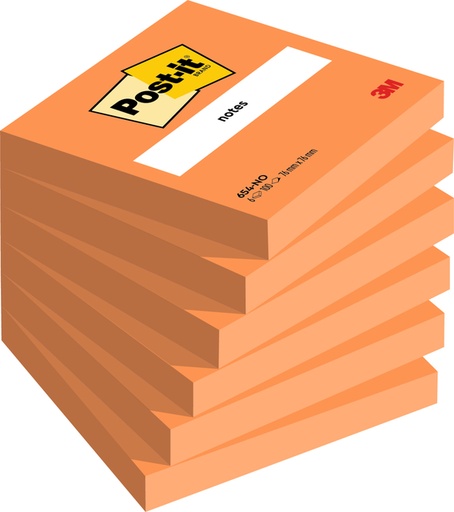 [392571] Bloc-mémos Post-it 654 76x76mm néon orange 100 feuilles