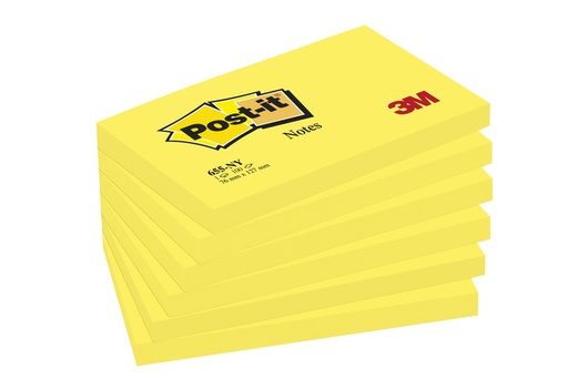 [392573] Memoblok Post-it 655 76x127mm 100 vel per blok neon geel