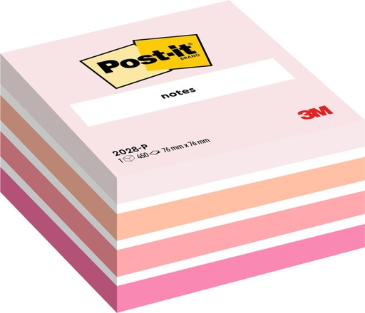 [392743] Memoblok Post-it 2028 76x76mm kubus pastel roze